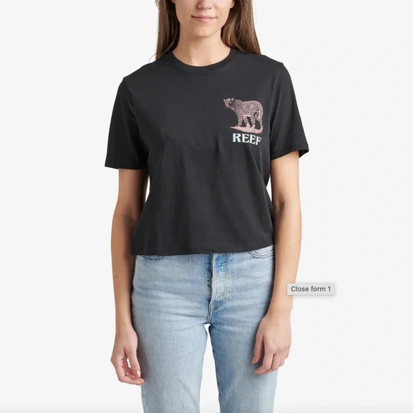 Reef Kai Cropped Tee, black - Picture 1 of 8